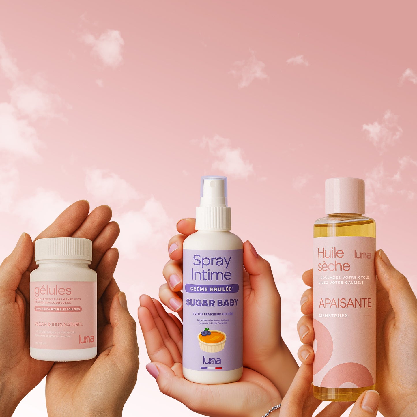 Pack Confort : 60 gélules, 1 huile sèche apaisante, 1 spray XXL 200ml