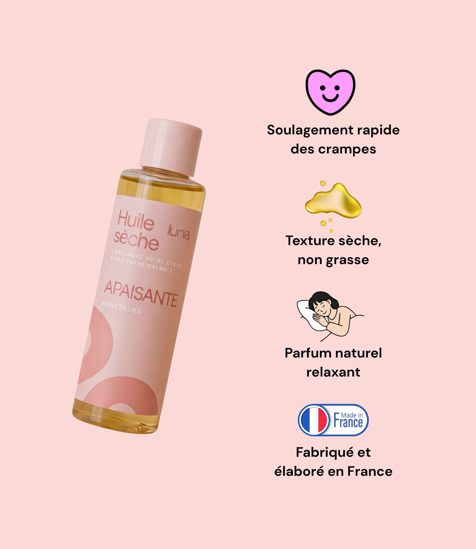Huile sèche menstruelle apaisante