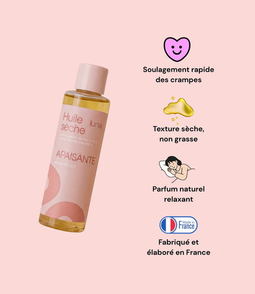 Huile sèche menstruelle apaisante